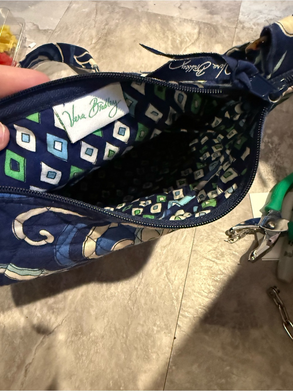 Vera Bradley Navy Blue Floral Quilted Crossbody - Picture 3 of 5
